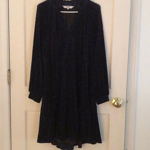Crosby cutout blue velvet pullover loose fit dress